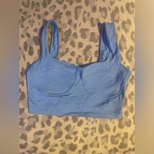 Baby blue crop top corset top